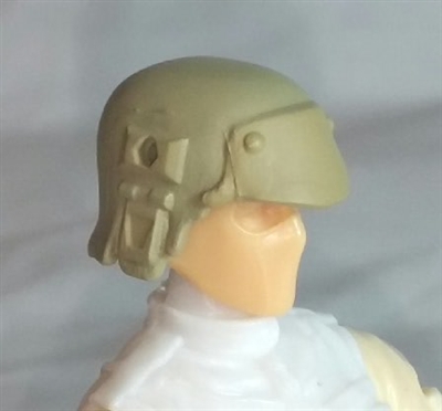 Headgear: Armor Helmet TAN & Tan Version - 1:18 Scale Modular MTF Accessory for 3-3/4" Action Figures