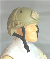 Headgear: Half-Shell Helmet TAN & Tan Version - 1:18 Scale Modular MTF Accessory for 3-3/4" Action Figures