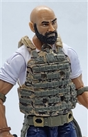 Male Vest: Utility Type TAN CAMO Version - 1:18 Scale Modular MTF Accessory for 3-3/4" Action Figures