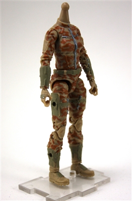 MTF Female Valkyries Body WITHOUT Head TAN Camo "Desert-Ops" Version BASIC - 1:18 Scale Marauder Task Force Action Figure