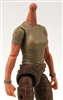 MTF Female Valkyries T-Shirt Torso ONLY (NO WAIST/LEGS): TAN & TAN Version with LIGHT Skin Tone - 1:18 Scale Marauder Task Force Accessory
