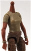 MTF Female Valkyries T-Shirt Torso ONLY (NO WAIST/LEGS): TAN & TAN Version with TAN Skin Tone - 1:18 Scale Marauder Task Force Accessory