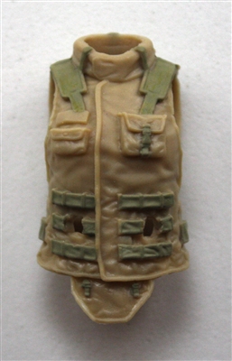 Female Vest: High Collar Type Tan & Tan Version - 1:18 Scale Modular MTF Valkyries Accessory for 3-3/4" Action Figures