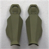 Female Shin Armor: TAN Version - Left & Right (Pair) - 1:18 Scale Modular MTF Valkyries Accessory for 3-3/4" Action Figures