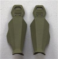 Female Shin Armor: TAN Version - Left & Right (Pair) - 1:18 Scale Modular MTF Valkyries Accessory for 3-3/4" Action Figures