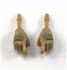Female Hands: Tan Gloves with Tan Pads - Right AND Left (Pair) - 1:18 Scale MTF Valkyries Accessory for 3-3/4" Action Figures