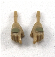Female Hands: Tan Gloves with Tan Pads - Right AND Left (Pair) - 1:18 Scale MTF Valkyries Accessory for 3-3/4" Action Figures