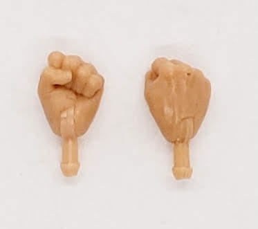 Male Hands: Fists "Clenched" Hands with Light Skin Tone - Right AND Left (Pair) - 1:18 Scale MTF Accessory for 3-3/4" Action Figures