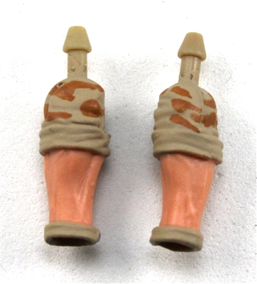 Male Forearms: Bare with Tan Camo Rolled Up Sleeves Light Skin Tone - Right AND Left (Pair) - 1:18 Scale MTF Accessory for 3-3/4" Action Figures