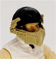 Headgear: Armor Face Shield for Helmet TAN Version - 1:18 Scale Modular MTF Accessory for 3-3/4" Action Figures