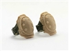 Elbow Pads with Strap TAN & GREEN Version (PAIR) - 1:18 Scale Modular MTF Accessory for 3-3/4" Action Figures