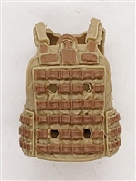 Male Vest: Utility Type TAN & Brown Version - 1:18 Scale Modular MTF Accessory for 3-3/4" Action Figures