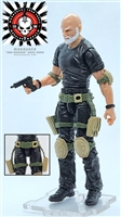 Belt with Drop Down Leg Holster: TAN with GREEN Version - 1:18 Scale Modular MTF Accessory for 3-3/4" Action Figures
