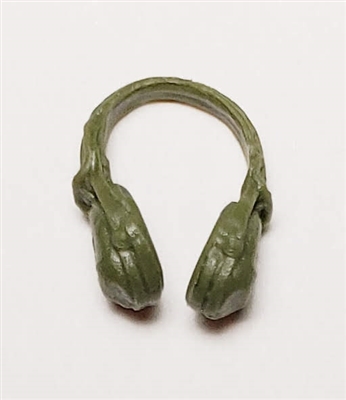 Headgear: Radio Headset Headphones GREEN Version - 1:18 Scale Modular MTF Accessory for 3-3/4" Action Figures