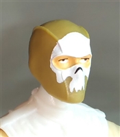 Male Head: Balaclava DARK TAN Mask with White "SKULL" Deco - 1:18 Scale MTF Accessory for 3-3/4" Action Figures