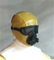 Male Head: Mask with Goggles & Breather DARK TAN & Black Version - 1:18 Scale MTF Accessory for 3-3/4" Action Figures