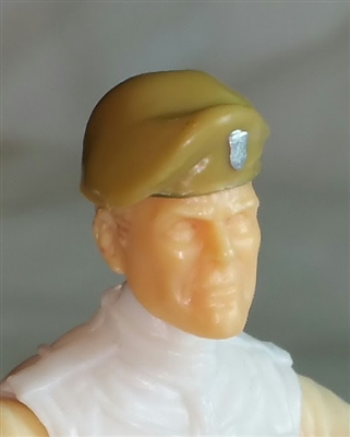 Headgear: Beret DARK TAN & Green Version - 1:18 Scale Modular MTF Accessory for 3-3/4" Action Figures