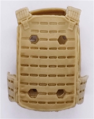 Male Vest: Plate Carrier Type DARK TAN Version - 1:18 Scale Modular MTF Accessory for 3-3/4" Action Figures