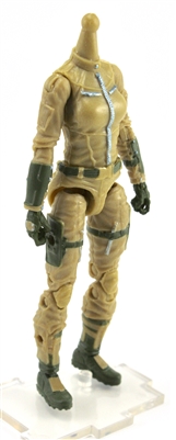 MTF Female Valkyries Body WITHOUT Head DARK TAN & GREEN "Assault-Ops" Version BASIC - 1:18 Scale Marauder Task Force Action Figure