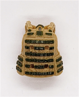 Female Vest: Utility Type DARK TAN with GREEN Version - 1:18 Scale Modular MTF Valkyries Accessory for 3-3/4" Action Figures