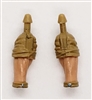 Male Forearms: Bare with DARK TAN Rolled Up Sleeves Light Skin Tone - Right AND Left (Pair) - 1:18 Scale MTF Accessory for 3-3/4" Action Figures