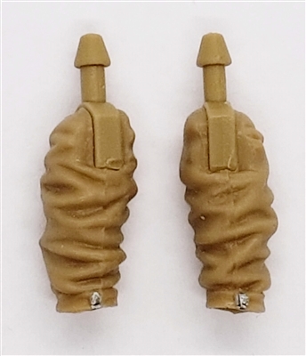 Male Forearms: DARK TAN Cloth Forearms (NO Armor) - Right AND Left (Pair) - 1:18 Scale MTF Accessory for 3-3/4" Action Figures