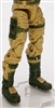 Male Legs: DARK TAN and GREEN Cloth Legs (NO Armor) -  Right AND Left Pair-NO WAIST-LEGS ONLY  - 1:18 Scale MTF Accessory for 3-3/4" Action Figures