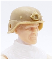 Headgear: LWH Combat Helmet DARK TAN Version - 1:18 Scale Modular MTF Accessory for 3-3/4" Action Figures