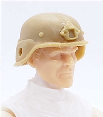 Headgear: LWH Combat Helmet DARK TAN Version - 1:18 Scale Modular MTF Accessory for 3-3/4" Action Figures