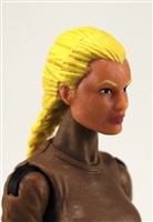 Female Head:  "Athena" Light Skin Tone with Blonde French Braid - 1:18 Scale MTF Valkyries Accessory for 3-3/4" Action Figures