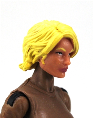 Female Head:  "Athena" Light Skin Tone with Blonde Long Hair - 1:18 Scale MTF Valkyries Accessory for 3-3/4" Action Figures
