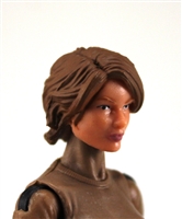Female Head:  "Athena" Light Skin Tone with Brown Long Hair - 1:18 Scale MTF Valkyries Accessory for 3-3/4" Action Figures
