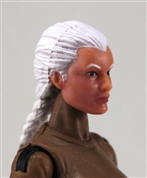 Female Head: "Athena"  Light Skin Tone with White French Braid - 1:18 Scale MTF Valkyries Accessory for 3-3/4" Action Figures