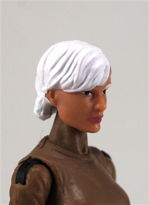 Female Head: "Athena"  Light Skin Tone with White Short Hair - 1:18 Scale MTF Valkyries Accessory for 3-3/4" Action Figures