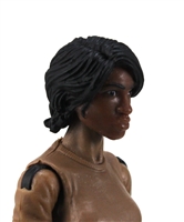 Female Head: "Oshun"  Dark Skin Tone with Black Long Hair - 1:18 Scale MTF Valkyries Accessory for 3-3/4" Action Figures