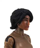 Female Head: "Hera" Tan Skin Tone with Black Long Hair - 1:18 Scale MTF Valkyries Accessory for 3-3/4" Action Figures