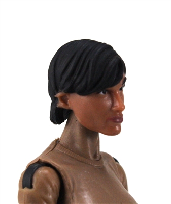 Female Head: "Hera" Tan Skin Tone with Black Short Hair - 1:18 Scale MTF Valkyries Accessory for 3-3/4" Action Figures