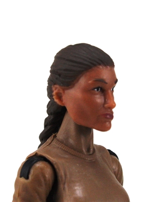 Female Head: "Hera" Tan Skin Tone with Brown French Braid - 1:18 Scale MTF Valkyries Accessory for 3-3/4" Action Figures