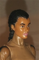 Female Head: "Athena" Tan Skin Tone with Black French Braid - 1:18 Scale MTF Valkyries Accessory for 3-3/4" Action Figures