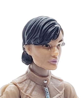 Female Head: "Athena" Tan Skin Tone with Black Short Hair - 1:18 Scale MTF Valkyries Accessory for 3-3/4" Action Figures