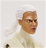 Female Head: "Talia"  Light Skin Tone with White Hair & Pony Tail - 1:18 Scale MTF Valkyries Accessory for 3-3/4" Action Figures