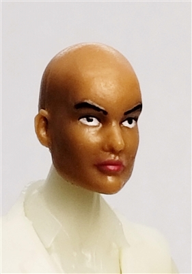 Female Head: "Grace"  Tan Skin Tone with Bald Head - 1:18 Scale MTF Valkyries Accessory for 3-3/4" Action Figures