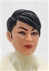 Female Head: "KATHY-JO" LIGHT Skin Tone with BLACK Hair - 1:18 Scale MTF Valkyries Accessory for 3-3/4" Action Figures