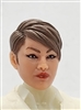 Female Head: "KATHY-JO" LIGHT Skin Tone with BROWN Hair - 1:18 Scale MTF Valkyries Accessory for 3-3/4" Action Figures