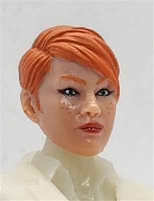 Female Head: "KATHY-JO" LIGHT Skin Tone with RED Hair - 1:18 Scale MTF Valkyries Accessory for 3-3/4" Action Figures