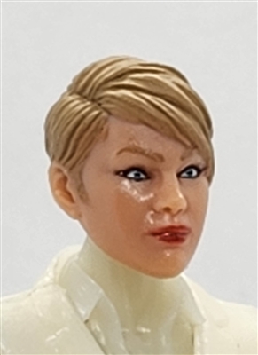 Female Head: "KATHY-JO" LIGHT Skin Tone with LIGHT BROWN Hair - 1:18 Scale MTF Valkyries Accessory for 3-3/4" Action Figures