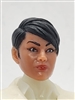 Female Head: "KATHY-JO" TAN Skin Tone with BLACK Hair - 1:18 Scale MTF Valkyries Accessory for 3-3/4" Action Figures