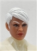 Female Head: "KATHY-JO" TAN Skin Tone with WHITE Hair - 1:18 Scale MTF Valkyries Accessory for 3-3/4" Action Figures