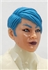 Female Head: "KATHY-JO" LIGHT Skin Tone with BLUE Hair - 1:18 Scale MTF Valkyries Accessory for 3-3/4" Action Figures