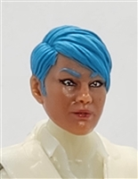 Female Head: "KATHY-JO" TAN Skin Tone with BLUE Hair - 1:18 Scale MTF Valkyries Accessory for 3-3/4" Action Figures